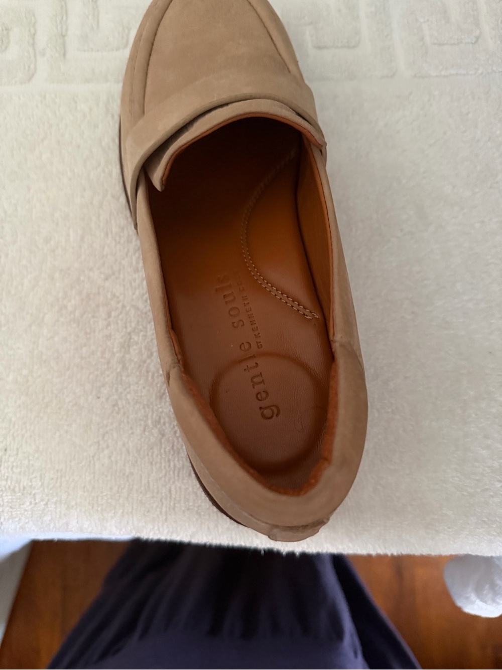 gentle souls Taupe Suede Penny Loafer